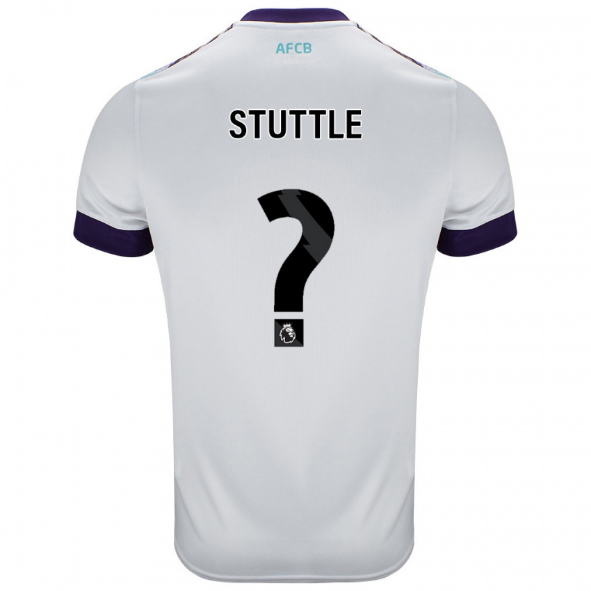 Férfi Jonny Stuttle #0 Fehér Zöld Lila Idegenbeli Jersey 2024/25 Mez Póló Ing