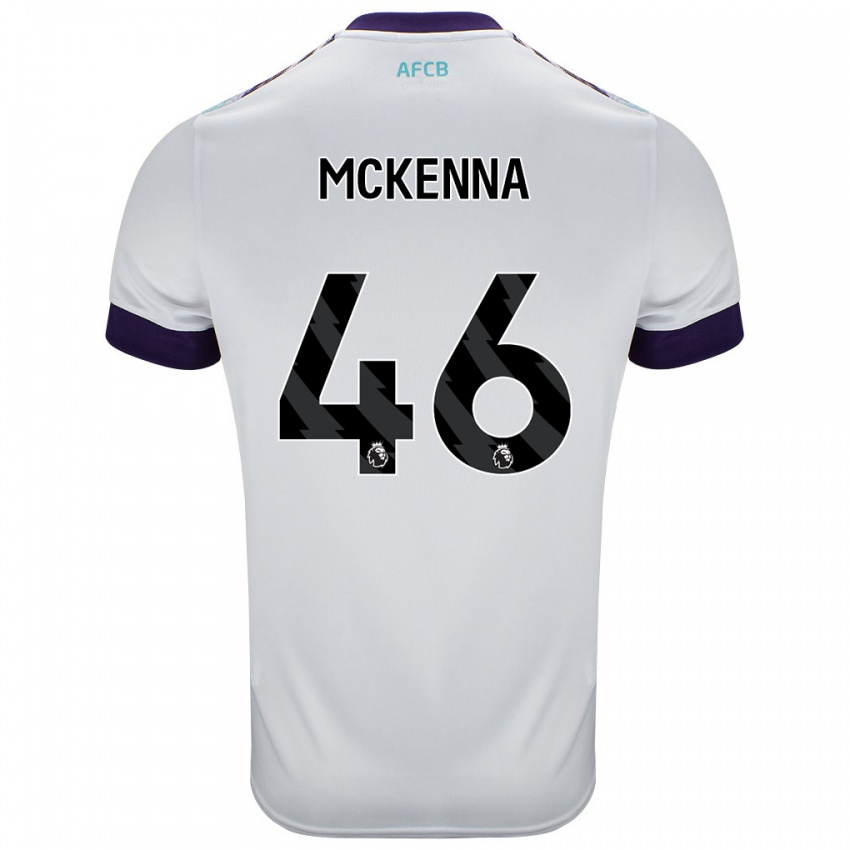 Férfi Callan Mckenna #46 Fehér Zöld Lila Idegenbeli Jersey 2024/25 Mez Póló Ing