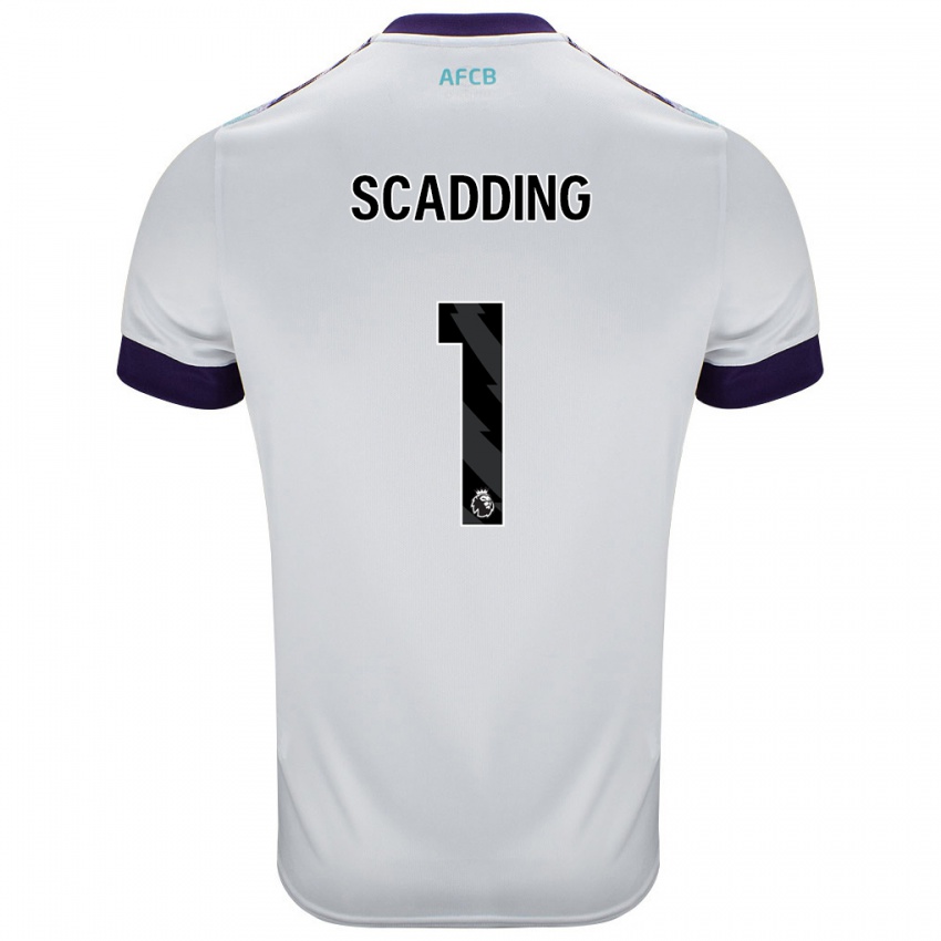 Férfi Katie Scadding #1 Fehér Zöld Lila Idegenbeli Jersey 2024/25 Mez Póló Ing