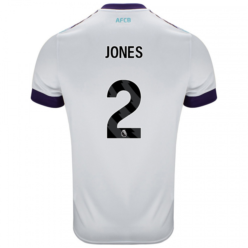 Férfi Abby Jones #2 Fehér Zöld Lila Idegenbeli Jersey 2024/25 Mez Póló Ing