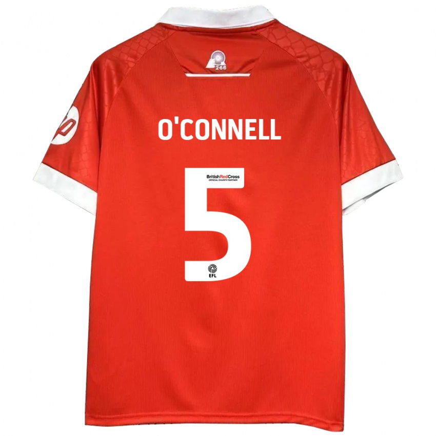 Női Eoghan O'connell #5 Piros Fehér Hazai Jersey 2024/25 Mez Póló Ing