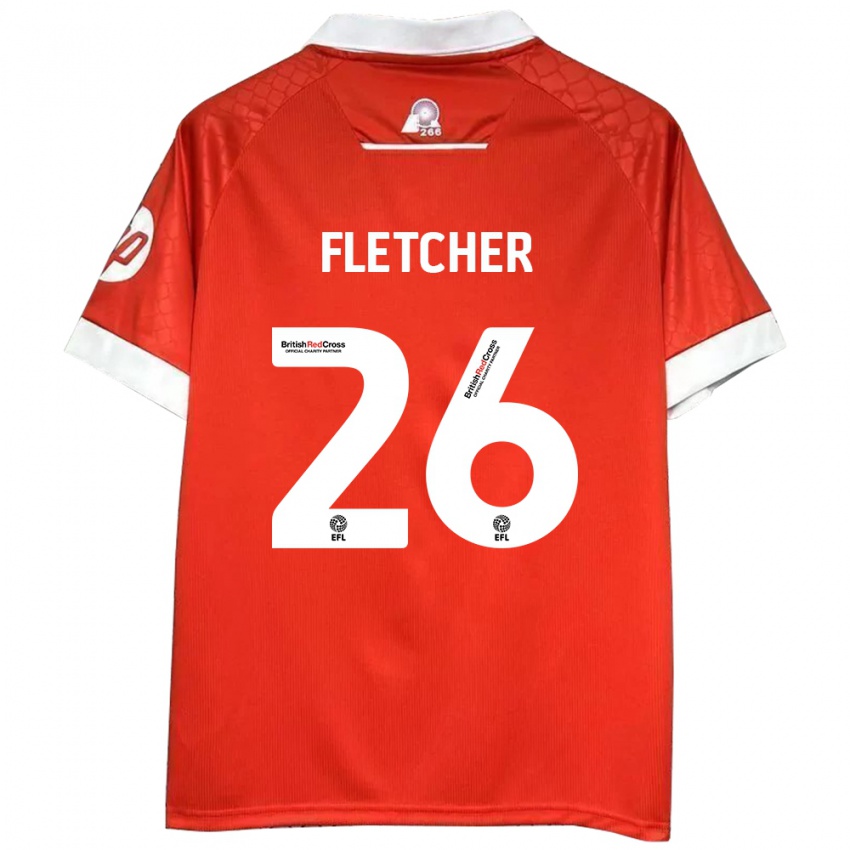 Női Steven Fletcher #26 Piros Fehér Hazai Jersey 2024/25 Mez Póló Ing