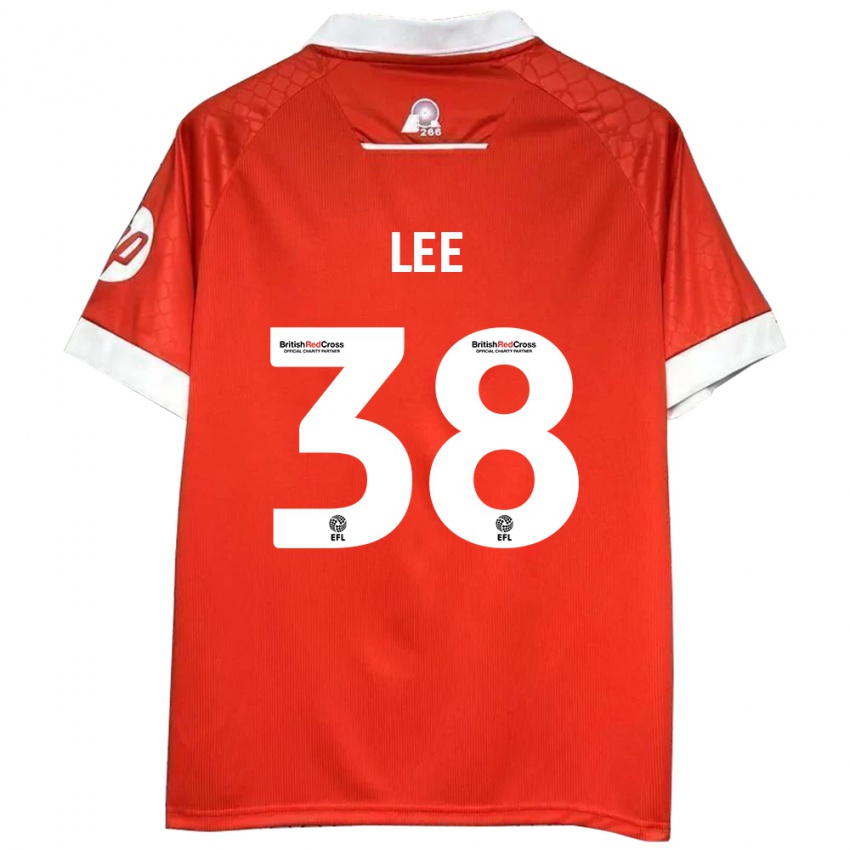 Női Elliot Lee #38 Piros Fehér Hazai Jersey 2024/25 Mez Póló Ing