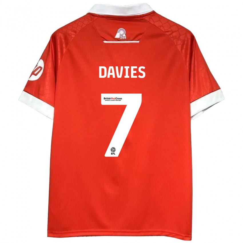 Női Jordan Davies #7 Piros Fehér Hazai Jersey 2024/25 Mez Póló Ing