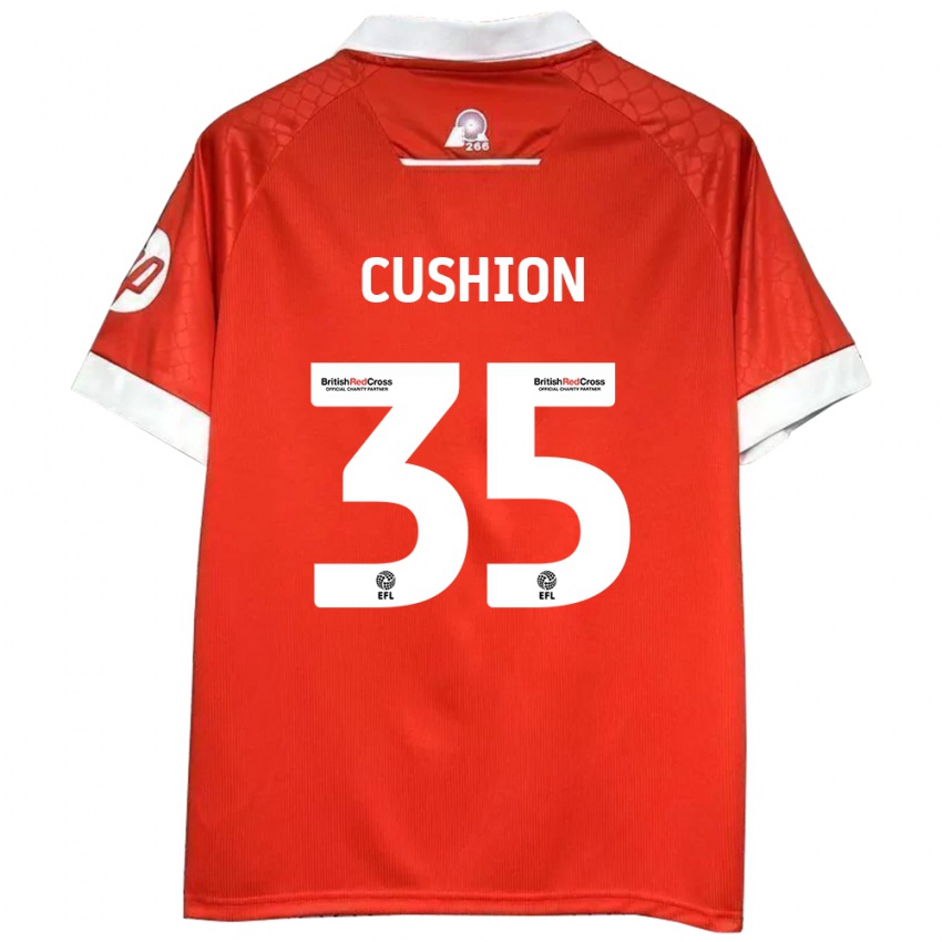 Női Owen Cushion #35 Piros Fehér Hazai Jersey 2024/25 Mez Póló Ing