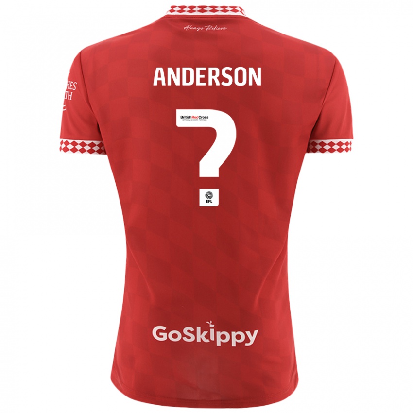 Női Taine Anderson #0 Piros Hazai Jersey 2024/25 Mez Póló Ing