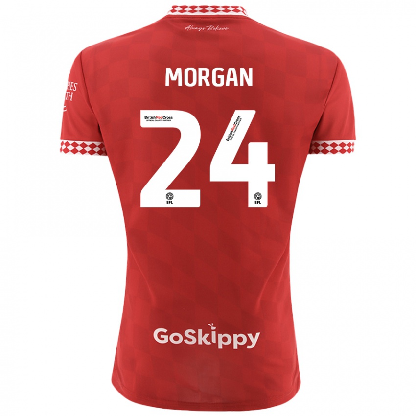 Női Ffion Morgan #24 Piros Hazai Jersey 2024/25 Mez Póló Ing