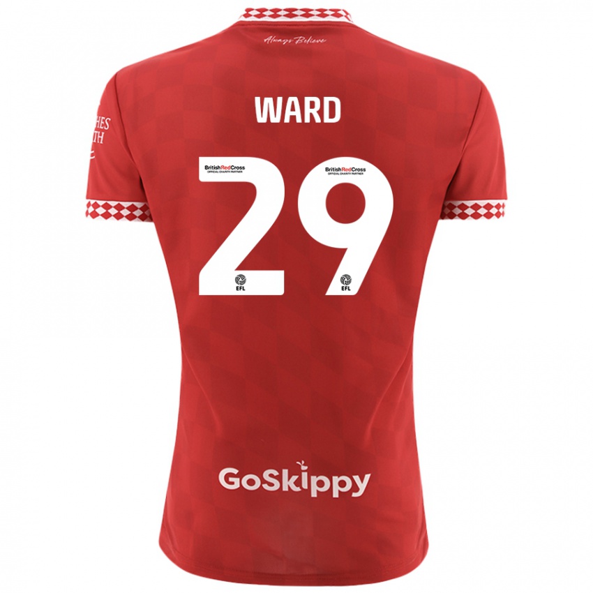 Női Mari Ward #29 Piros Hazai Jersey 2024/25 Mez Póló Ing