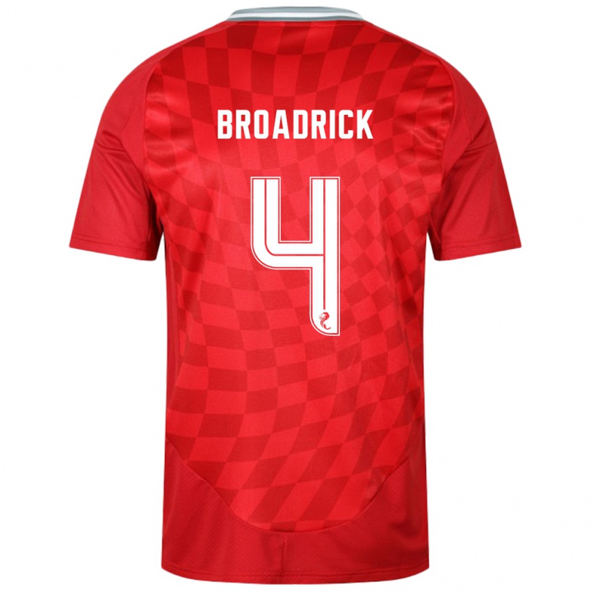 Női Jessica Broadrick #4 Piros Hazai Jersey 2024/25 Mez Póló Ing