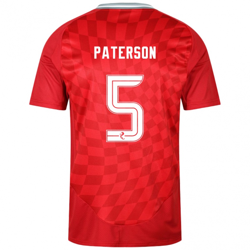 Női Donna Paterson #5 Piros Hazai Jersey 2024/25 Mez Póló Ing