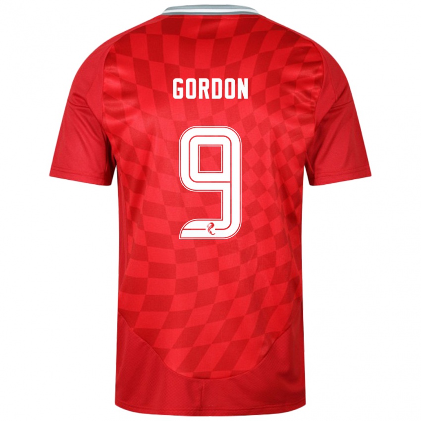 Női Lauren Gordon #9 Piros Hazai Jersey 2024/25 Mez Póló Ing