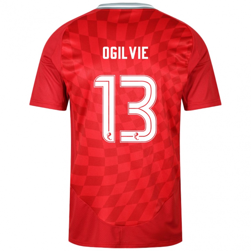 Női Francesca Ogilvie #13 Piros Hazai Jersey 2024/25 Mez Póló Ing