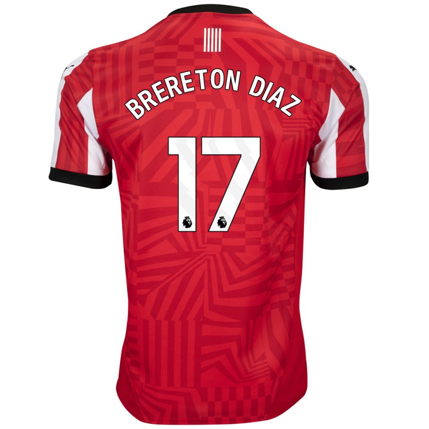 Női Ben Brereton Díaz #17 Piros Fehér Hazai Jersey 2024/25 Mez Póló Ing