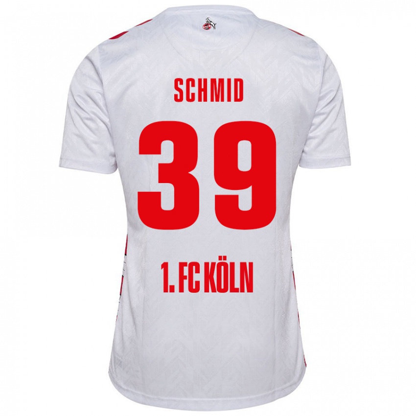 Női Maximilian Schmid #39 Fehér Piros Hazai Jersey 2024/25 Mez Póló Ing