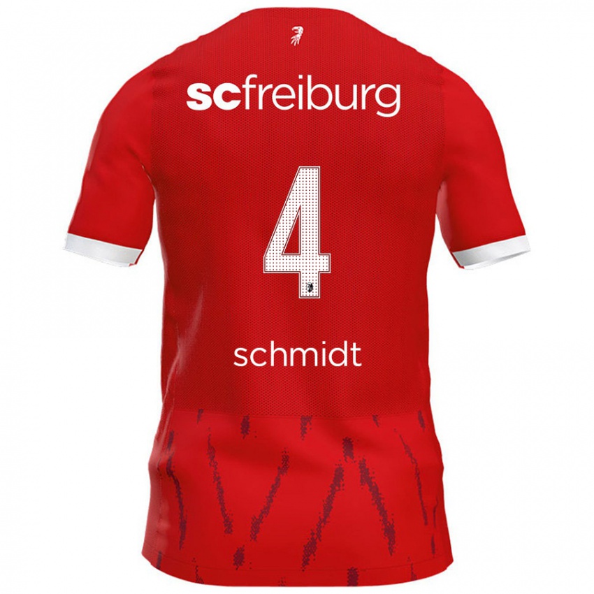 Női Kenneth Schmidt #4 Piros Hazai Jersey 2024/25 Mez Póló Ing