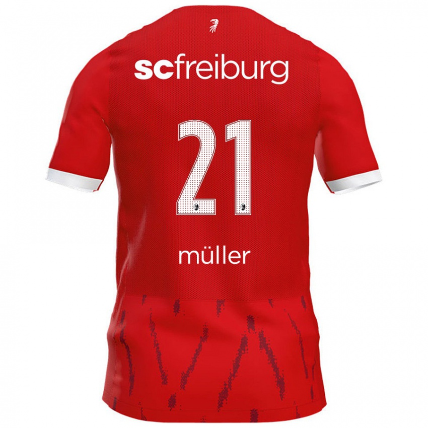 Női Florian Müller #21 Piros Hazai Jersey 2024/25 Mez Póló Ing