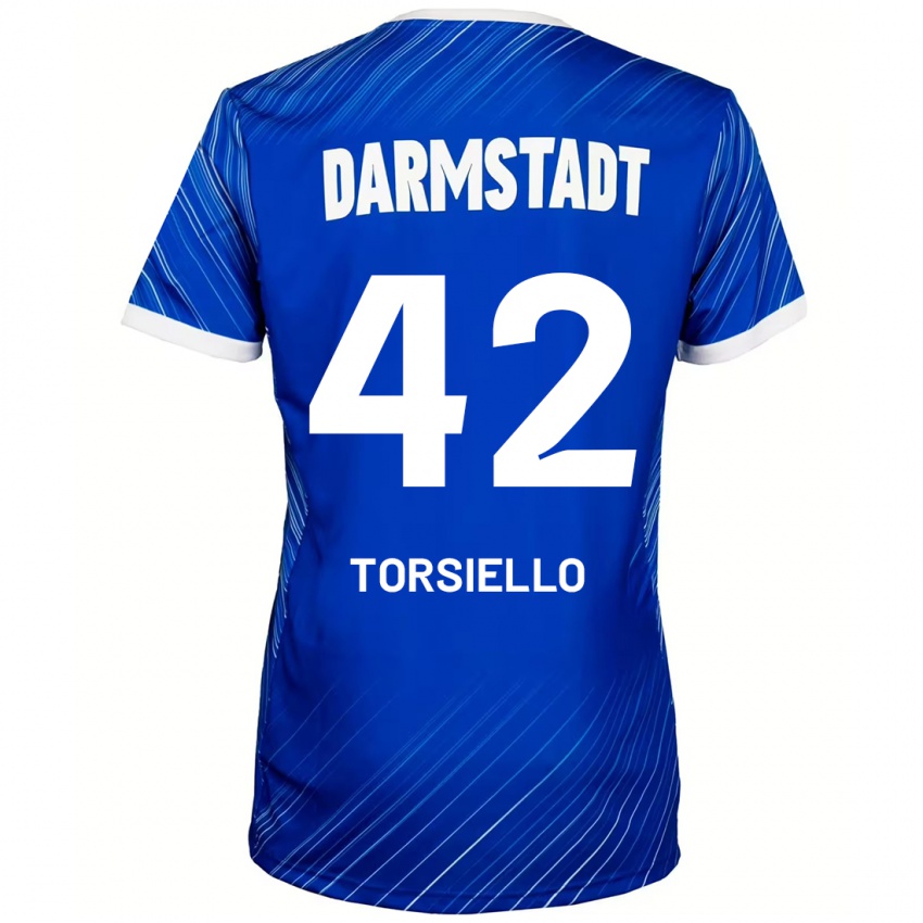 Női Fabio Torsiello #42 Kék Fehér Hazai Jersey 2024/25 Mez Póló Ing