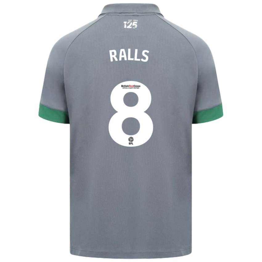 Női Joe Ralls #8 Sötétszürke Idegenbeli Jersey 2024/25 Mez Póló Ing