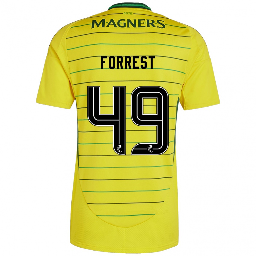 Női James Forrest #49 Sárga Idegenbeli Jersey 2024/25 Mez Póló Ing