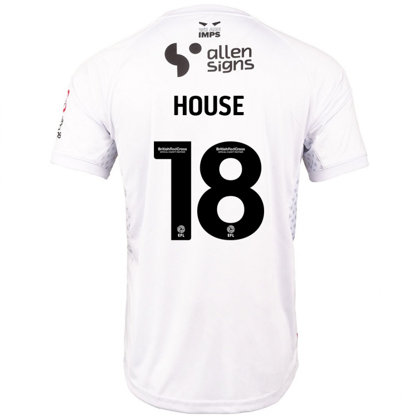 Női Ben House #18 Piros Fehér Idegenbeli Jersey 2024/25 Mez Póló Ing