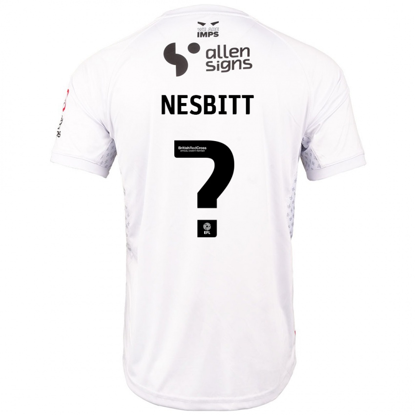 Női Tom Nesbitt #0 Piros Fehér Idegenbeli Jersey 2024/25 Mez Póló Ing