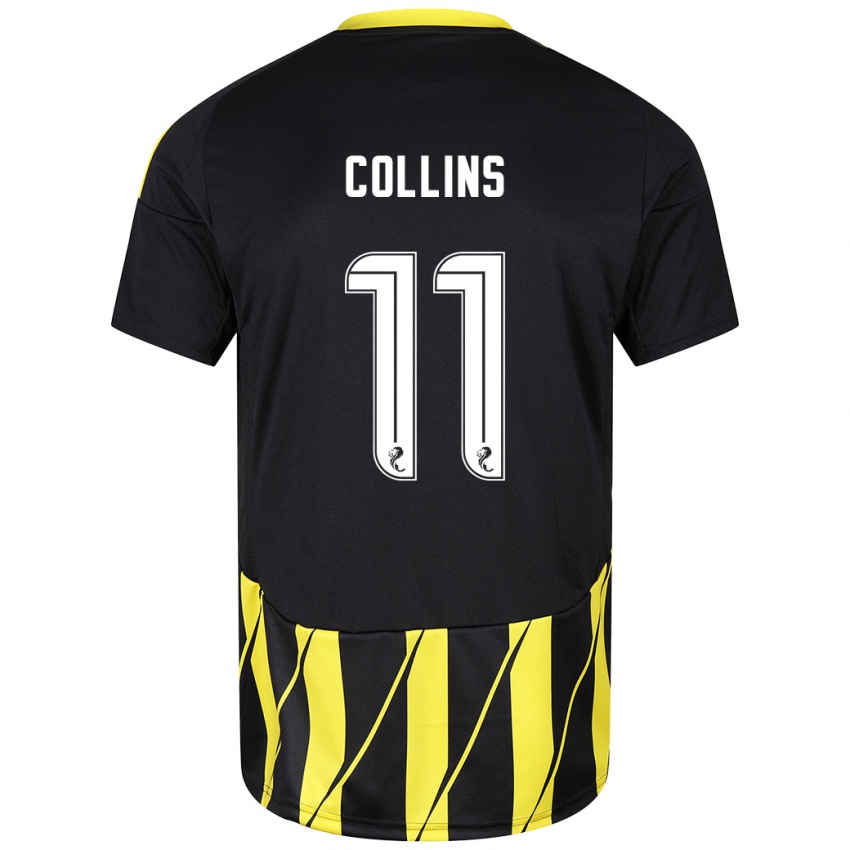 Női Bailley Collins #11 Fekete Sárga Idegenbeli Jersey 2024/25 Mez Póló Ing