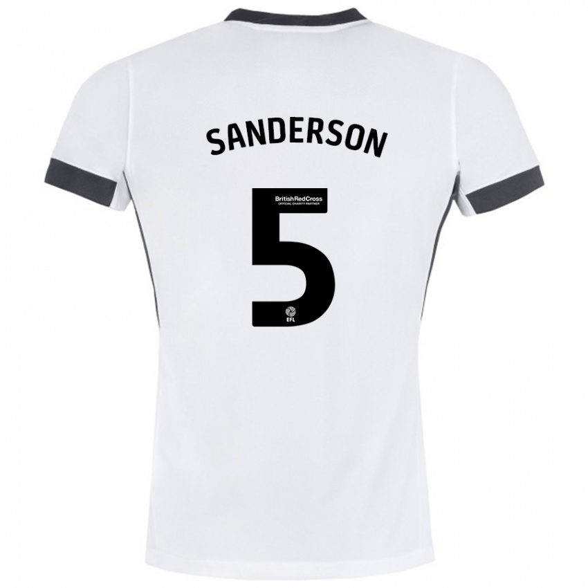 Női Dion Sanderson #5 Fehér Fekete Idegenbeli Jersey 2024/25 Mez Póló Ing