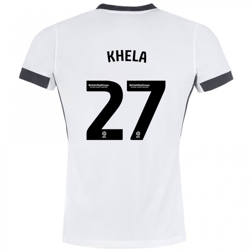 Női Brandon Khela #27 Fehér Fekete Idegenbeli Jersey 2024/25 Mez Póló Ing