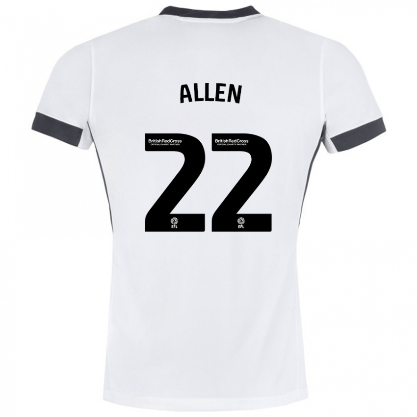 Női Remi Allen #22 Fehér Fekete Idegenbeli Jersey 2024/25 Mez Póló Ing