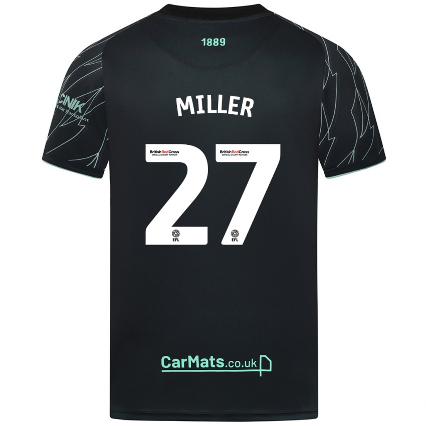 Női Lara Miller #27 Fekete Zöld Idegenbeli Jersey 2024/25 Mez Póló Ing