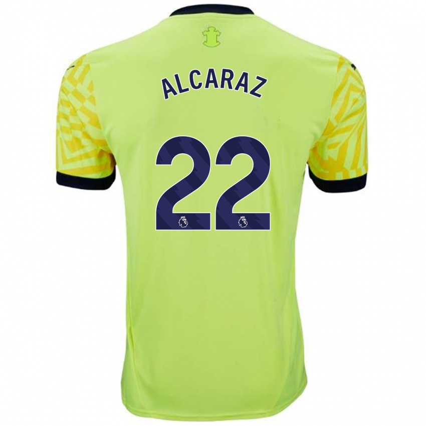 Női Carlos Alcaraz #22 Sárga Idegenbeli Jersey 2024/25 Mez Póló Ing