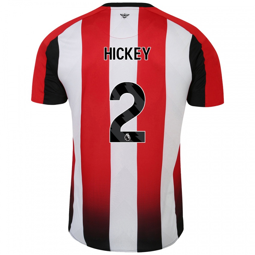 Gyermek Aaron Hickey #2 Piros Fehér Hazai Jersey 2024/25 Mez Póló Ing