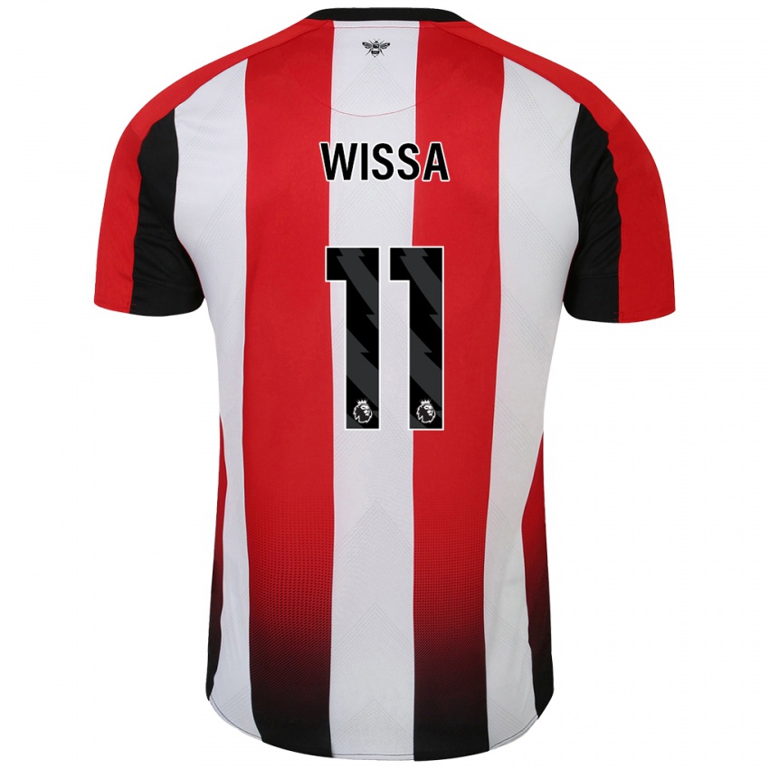 Gyermek Yoane Wissa #11 Piros Fehér Hazai Jersey 2024/25 Mez Póló Ing