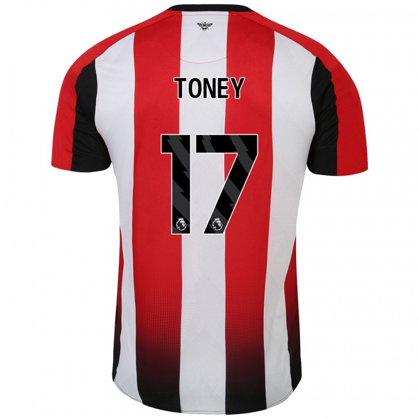 Gyermek Ivan Toney #17 Piros Fehér Hazai Jersey 2024/25 Mez Póló Ing