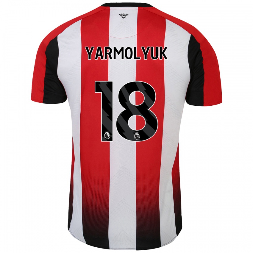 Gyermek Yegor Yarmolyuk #18 Piros Fehér Hazai Jersey 2024/25 Mez Póló Ing