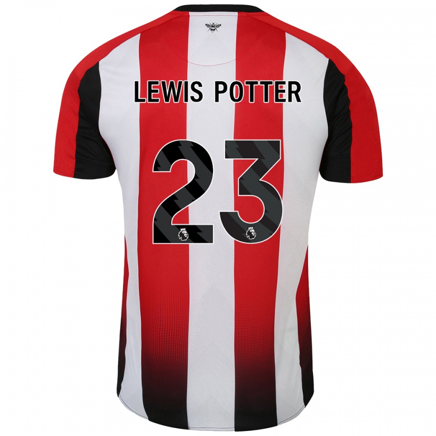 Gyermek Keane Lewis-Potter #23 Piros Fehér Hazai Jersey 2024/25 Mez Póló Ing