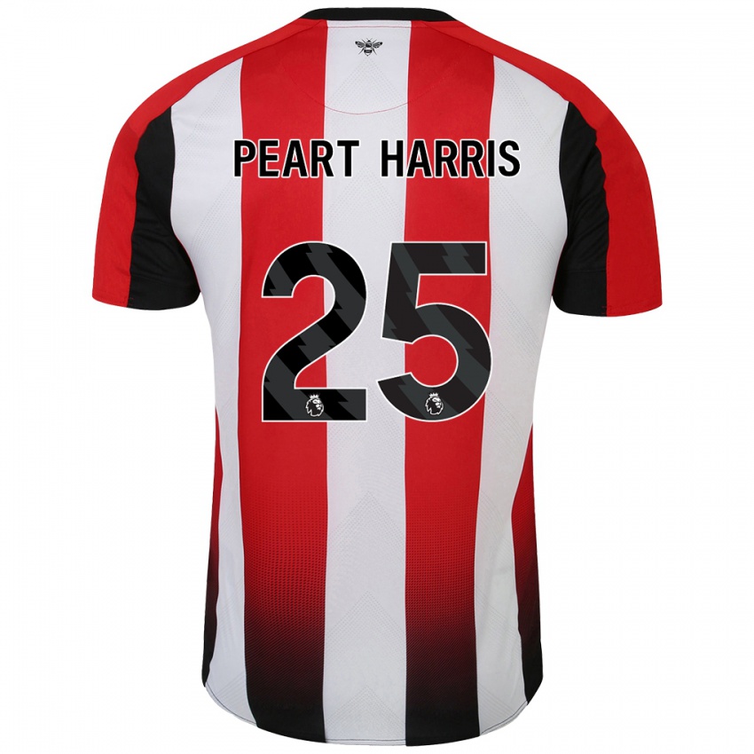 Gyermek Myles Peart-Harris #25 Piros Fehér Hazai Jersey 2024/25 Mez Póló Ing