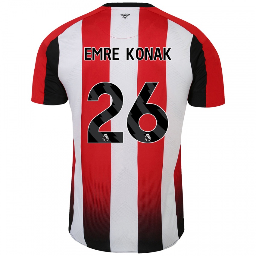 Gyermek Yunus Emre Konak #26 Piros Fehér Hazai Jersey 2024/25 Mez Póló Ing