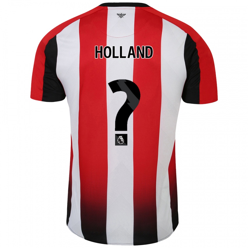 Gyermek Isaac Holland #0 Piros Fehér Hazai Jersey 2024/25 Mez Póló Ing