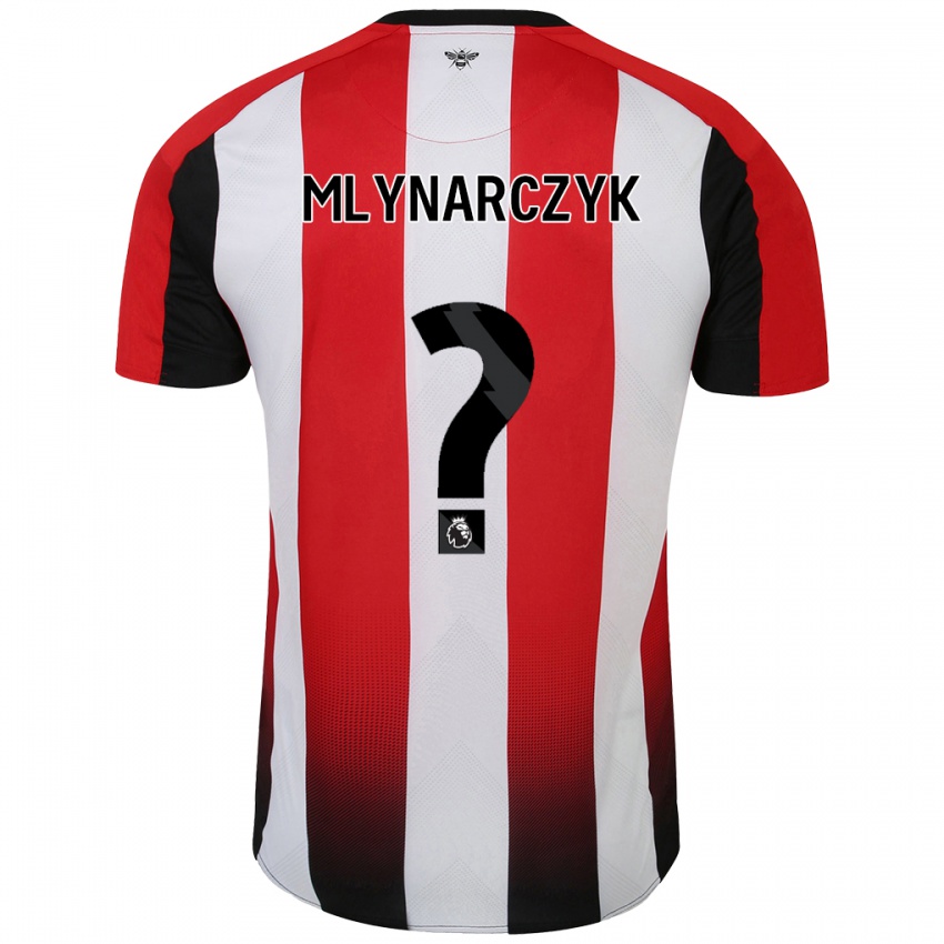 Gyermek Adam Mlynarczyk #0 Piros Fehér Hazai Jersey 2024/25 Mez Póló Ing