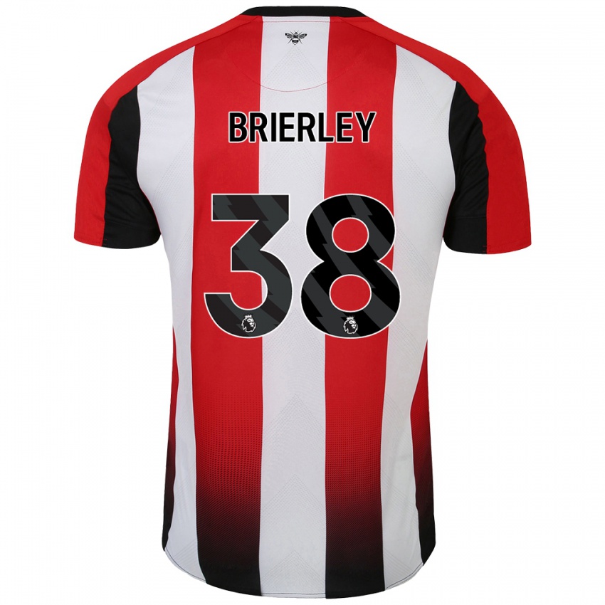 Gyermek Ethan Brierley #38 Piros Fehér Hazai Jersey 2024/25 Mez Póló Ing