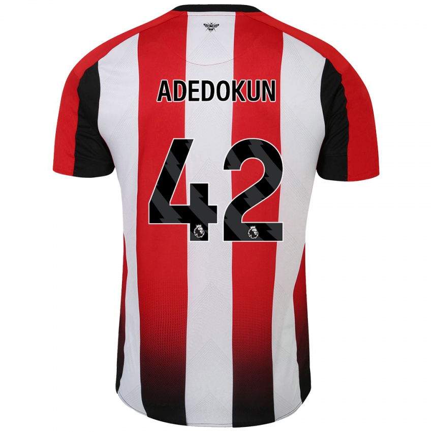 Gyermek Val Adedokun #42 Piros Fehér Hazai Jersey 2024/25 Mez Póló Ing