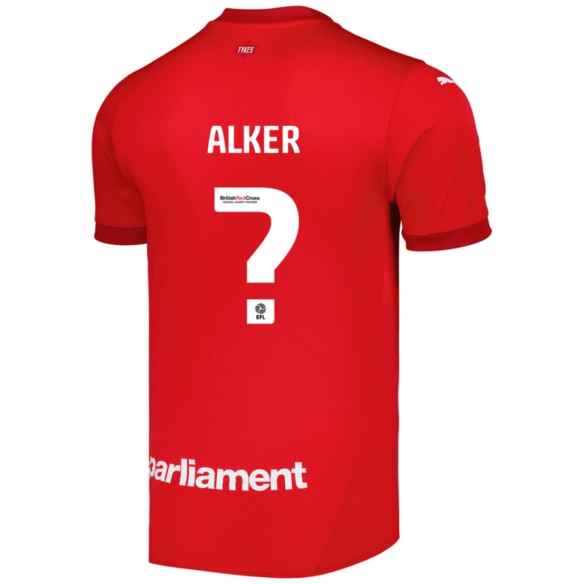 Gyermek Luke Alker #0 Piros Hazai Jersey 2024/25 Mez Póló Ing