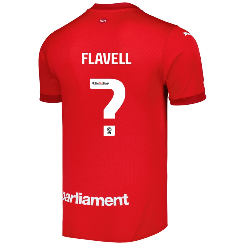 Gyermek Kieran Flavell #0 Piros Hazai Jersey 2024/25 Mez Póló Ing