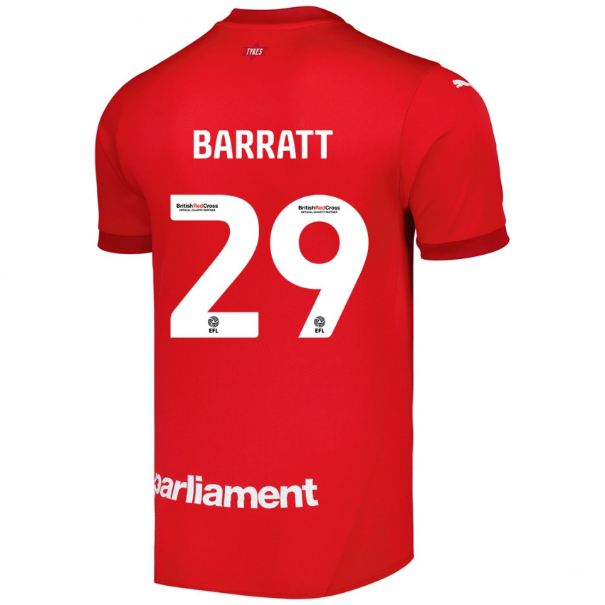 Gyermek Connor Barratt #29 Piros Hazai Jersey 2024/25 Mez Póló Ing