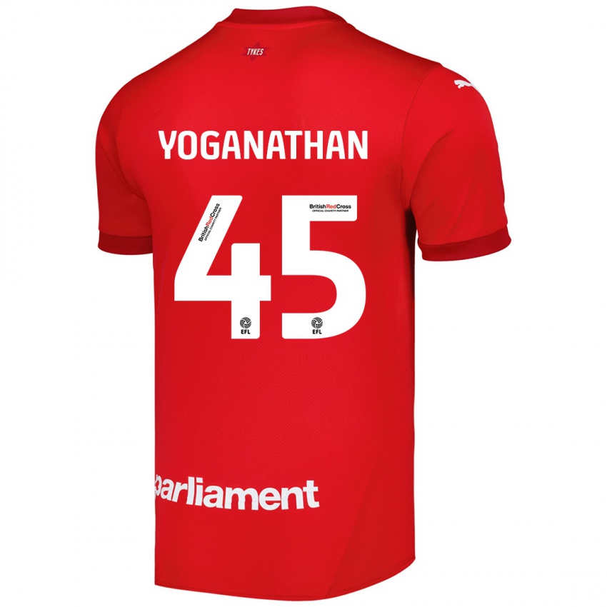 Gyermek Vimal Yoganathan #45 Piros Hazai Jersey 2024/25 Mez Póló Ing