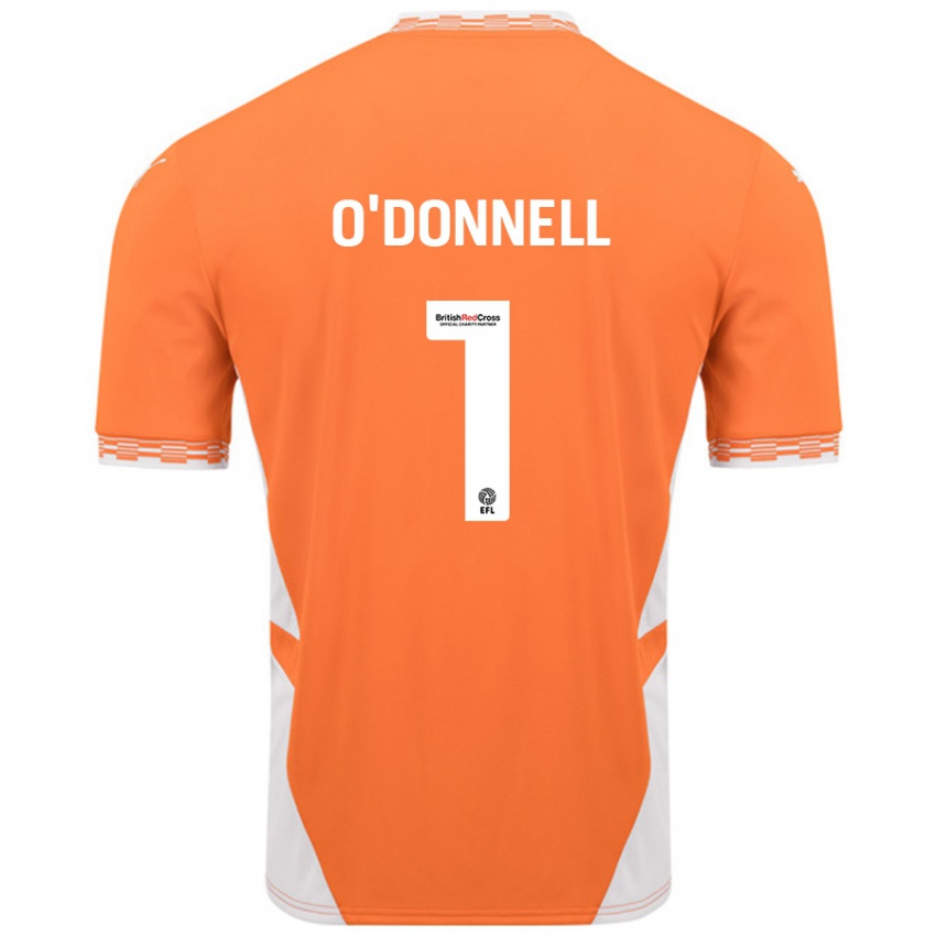 Gyermek Richard O'donnell #1 Narancssárga Fehér Hazai Jersey 2024/25 Mez Póló Ing