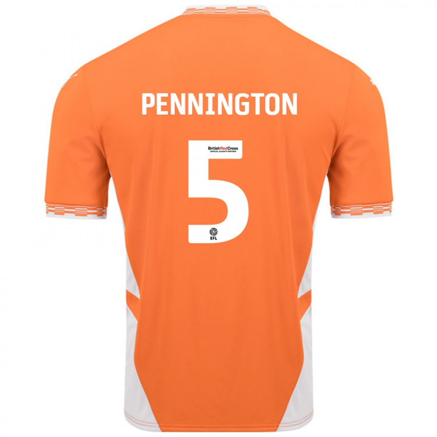 Gyermek Matthew Pennington #5 Narancssárga Fehér Hazai Jersey 2024/25 Mez Póló Ing