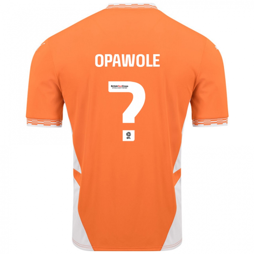 Gyermek Johnson Opawole #0 Narancssárga Fehér Hazai Jersey 2024/25 Mez Póló Ing