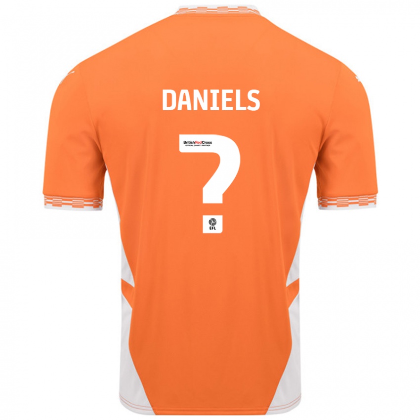 Gyermek Jake Daniels #0 Narancssárga Fehér Hazai Jersey 2024/25 Mez Póló Ing